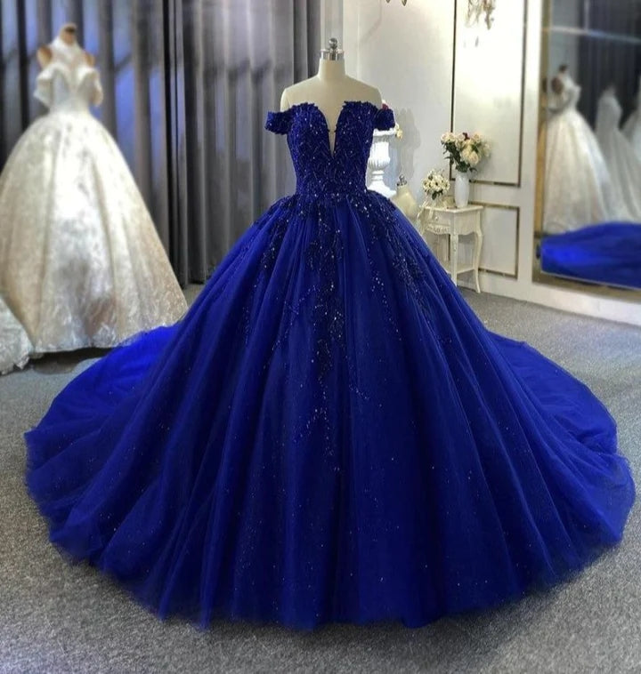 black and blue wedding dress